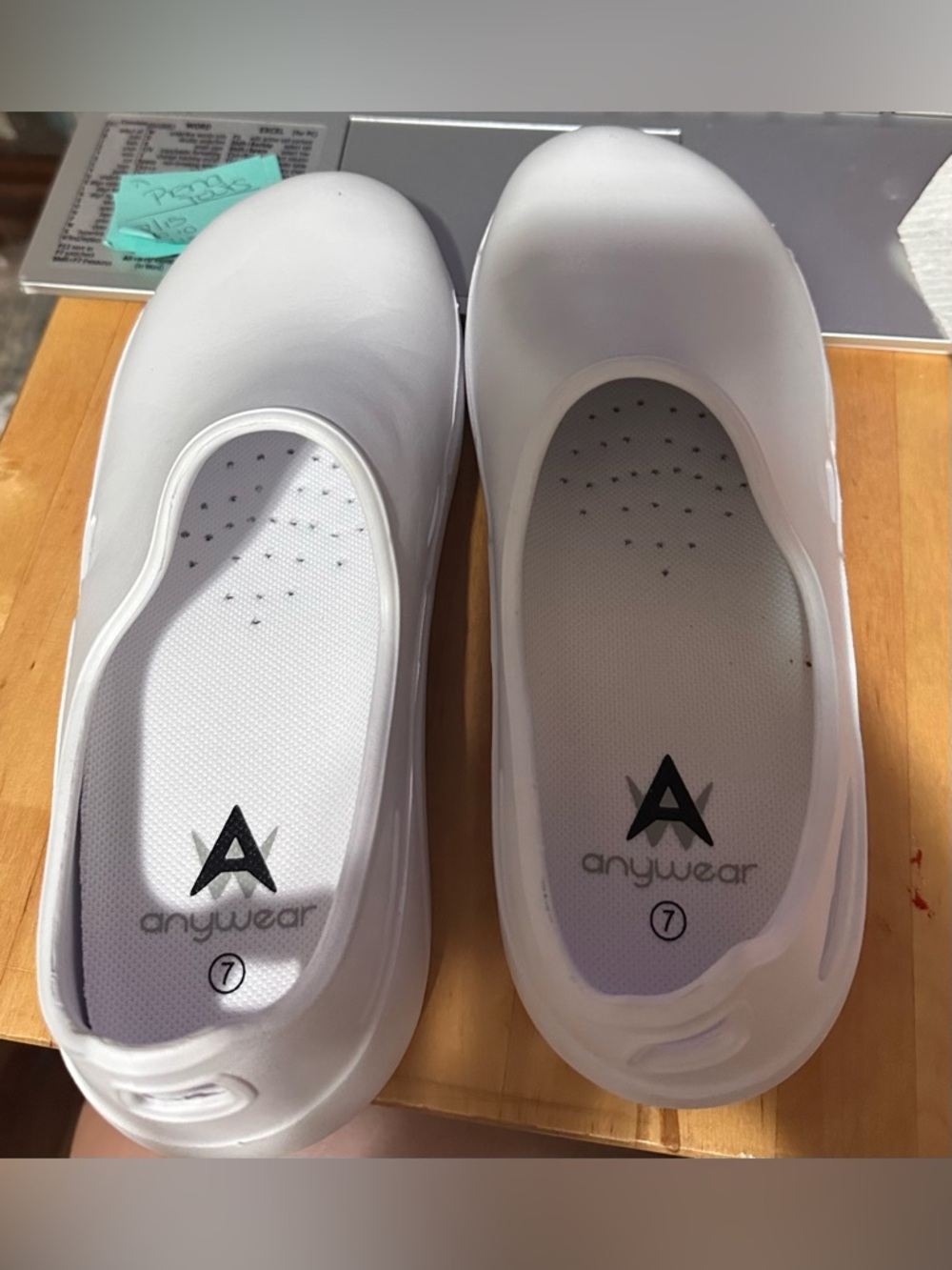 Anywear Women's White Slip-On Clog Mules